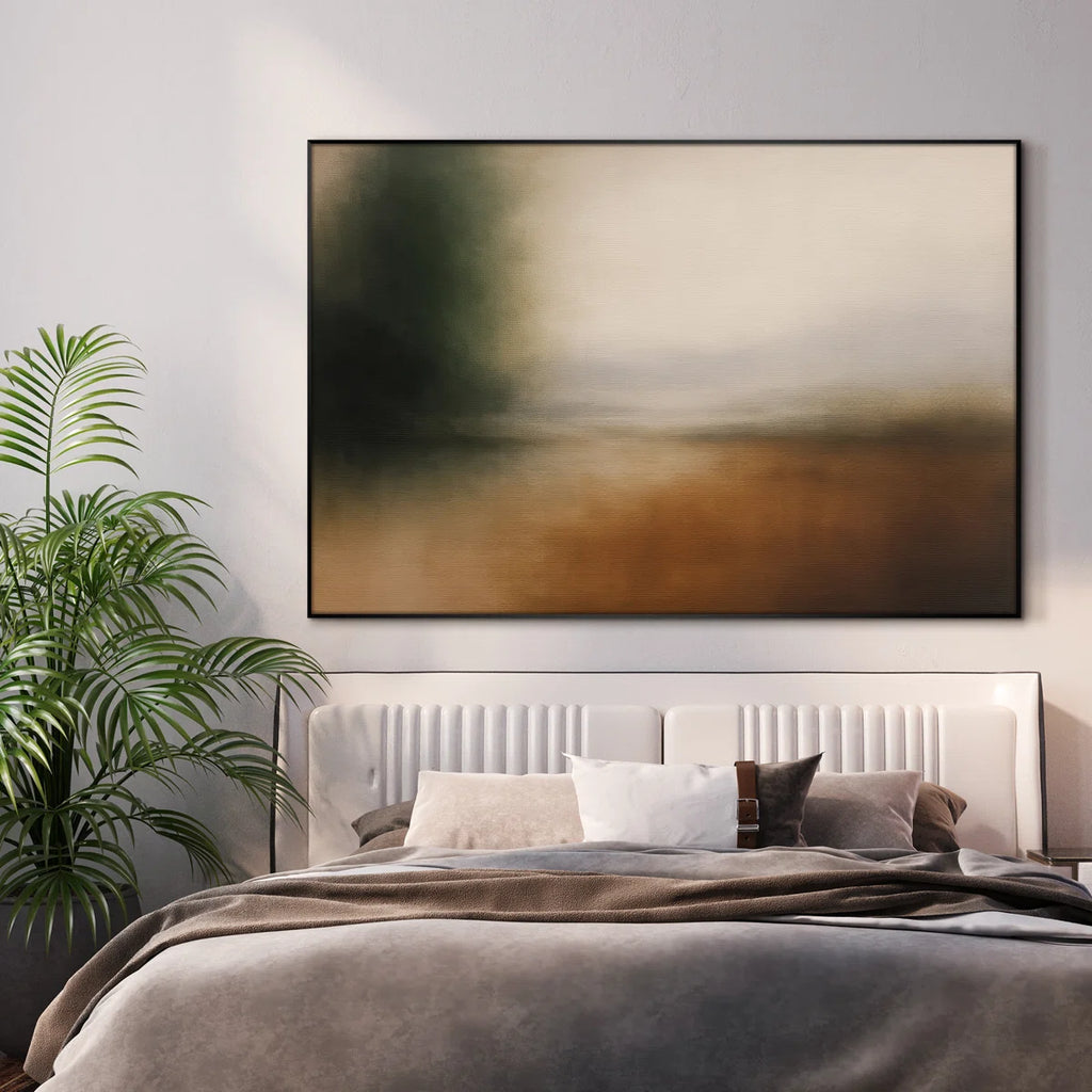 Extra Large Wall Art Fabric Print - Modern Neutral Abstract Landscape for Contemporary Home Artwork Decor