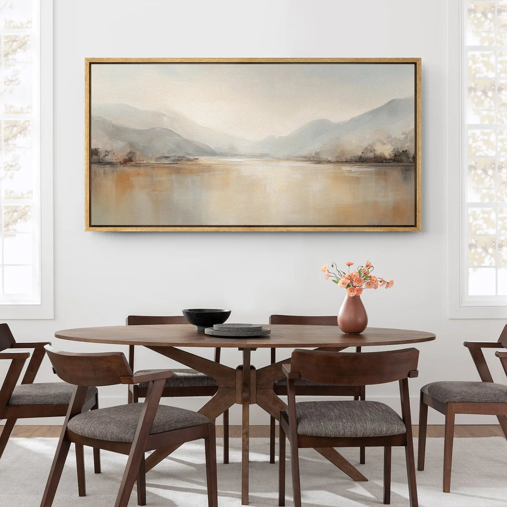 Large Framed Canvas Print Wall Art - Abstract Landscape Print for Modern Home Decor