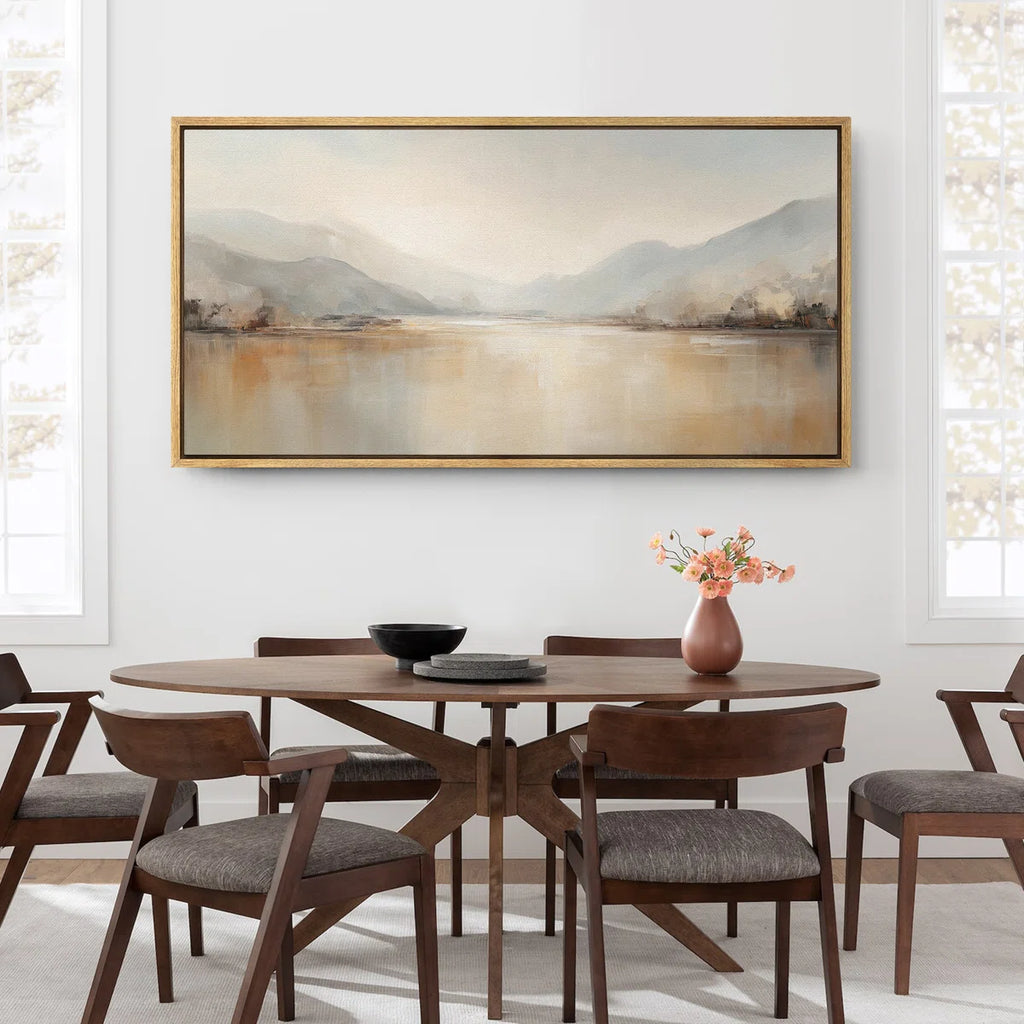 Large Framed Canvas Print Wall Art - Abstract Landscape Print for Modern Home Decor