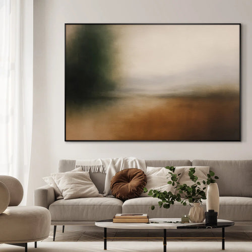 Extra Large Wall Art Fabric Print - Modern Neutral Abstract Landscape for Contemporary Home Artwork Decor