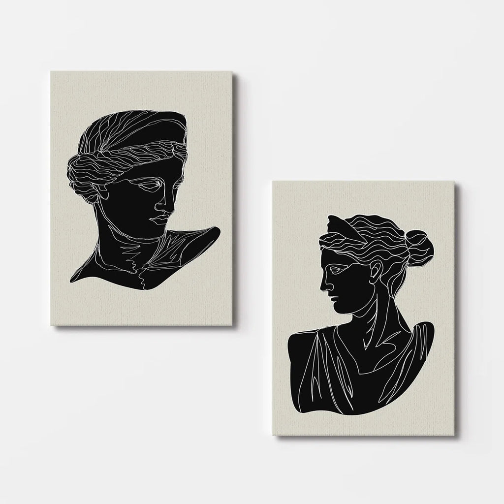 Elegant Decorative Canvas Paintings (2 Pieces), 19.7 x 27.6 inches