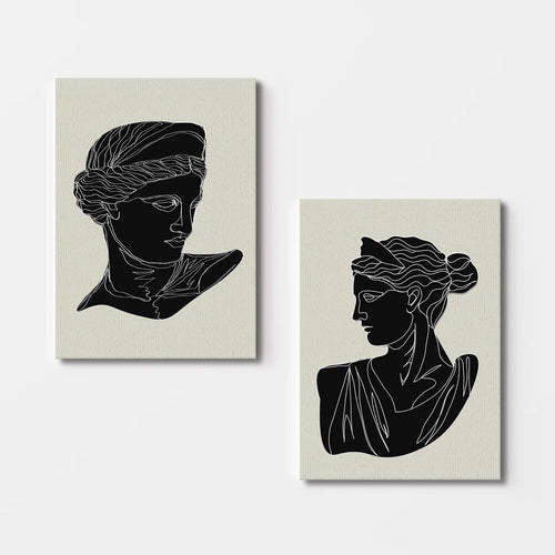 Elegant Decorative Canvas Paintings (2 Pieces), 19.7 x 27.6 inches