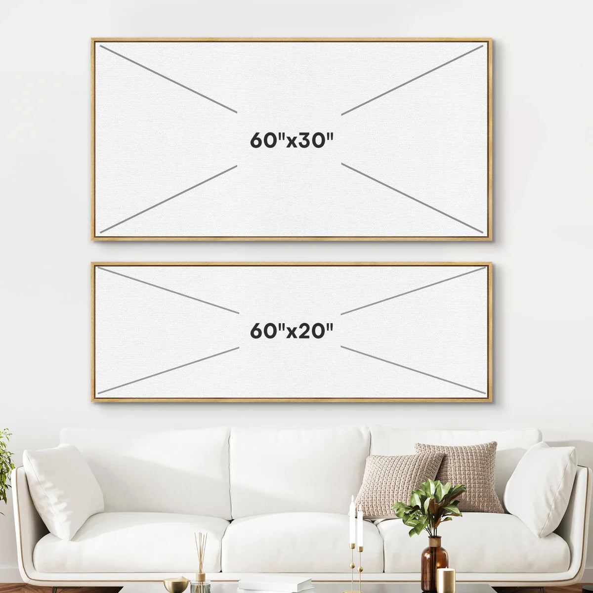 Large Framed Canvas Print Wall Art - Abstract Landscape Print for Modern Home Decor